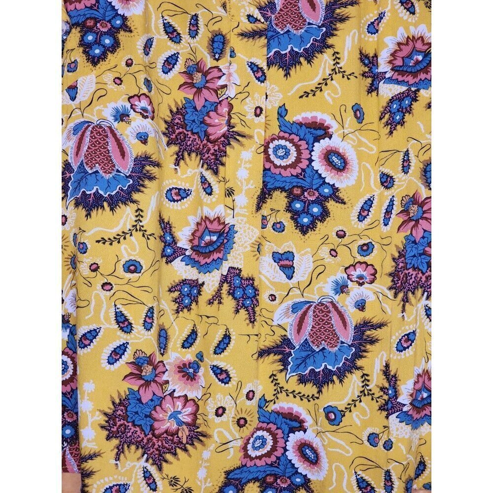 Rachel Roy Label 3X Blouse Cute Feminine Floral Yellow Cute Plus Size Top - Picture 8 of 16